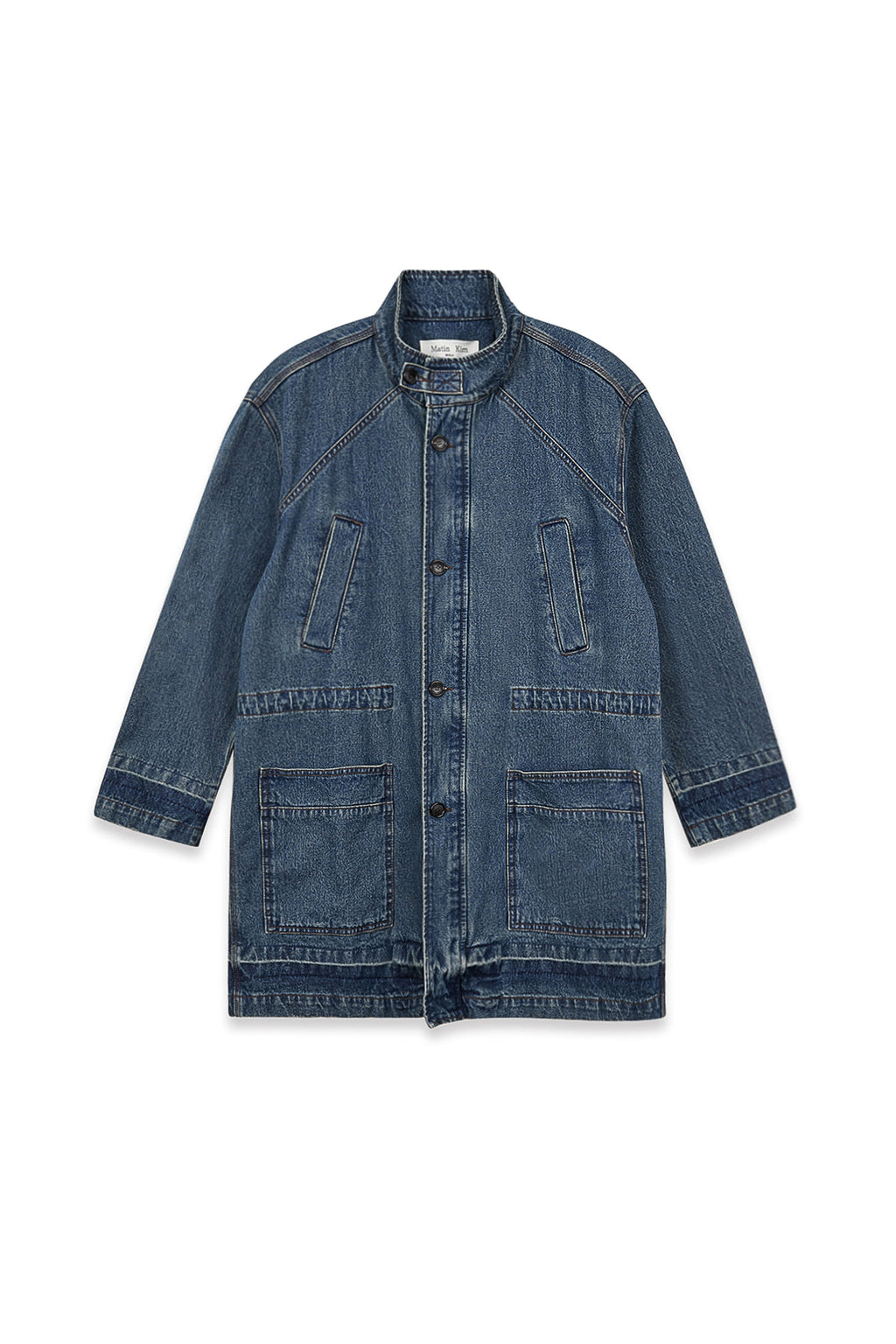 Matinkim Pocket Point Midi Denim Jumper IN Blue