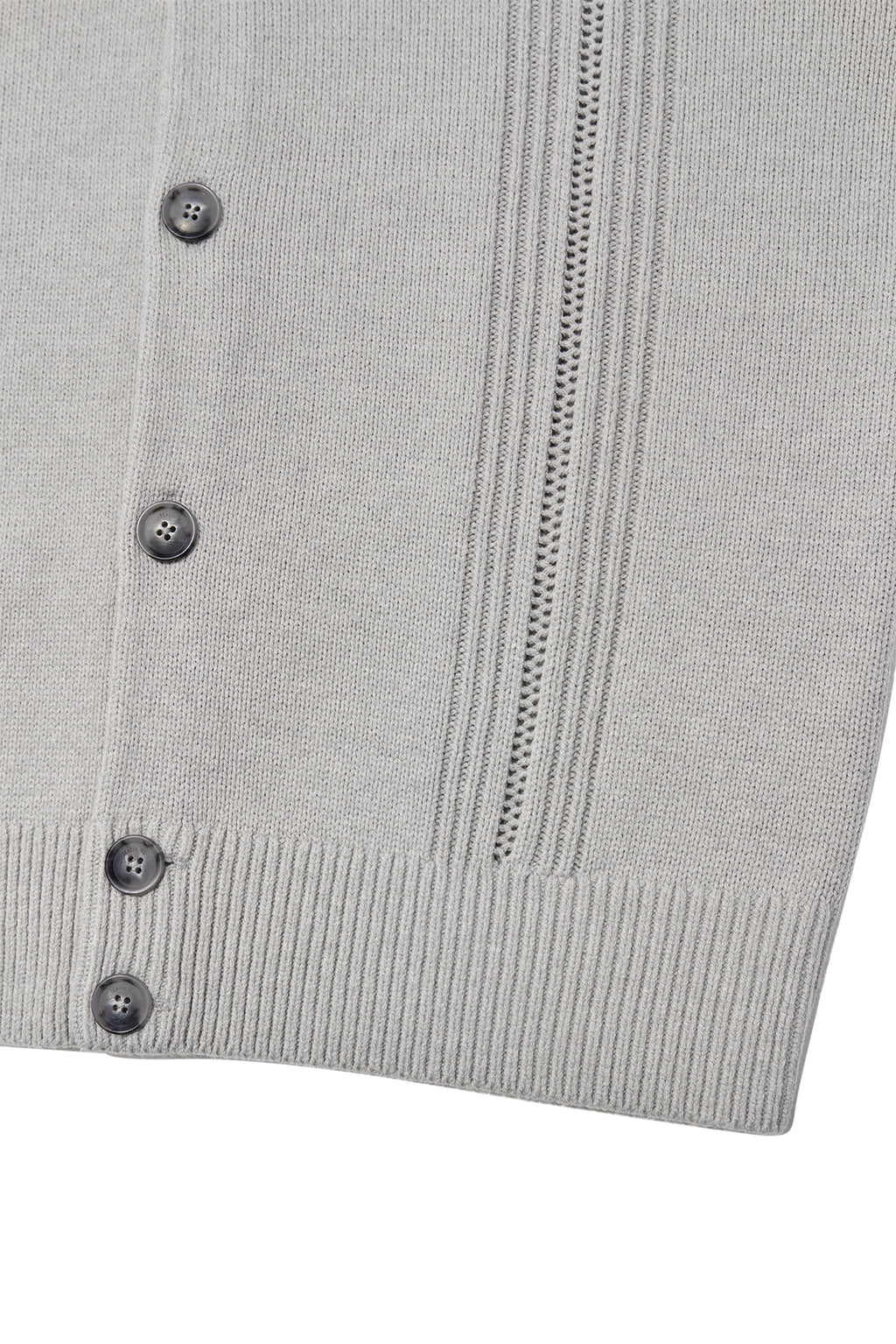 [matinkim] PUNCHING LINE POINT ROUND NECK CARDIGAN FOR MEN IN GREY