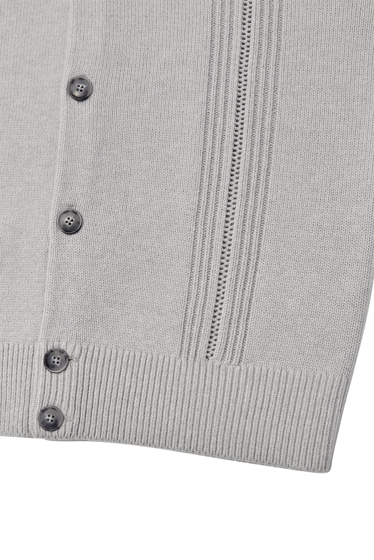 [matinkim] PUNCHING LINE POINT ROUND NECK CARDIGAN FOR MEN IN GREY