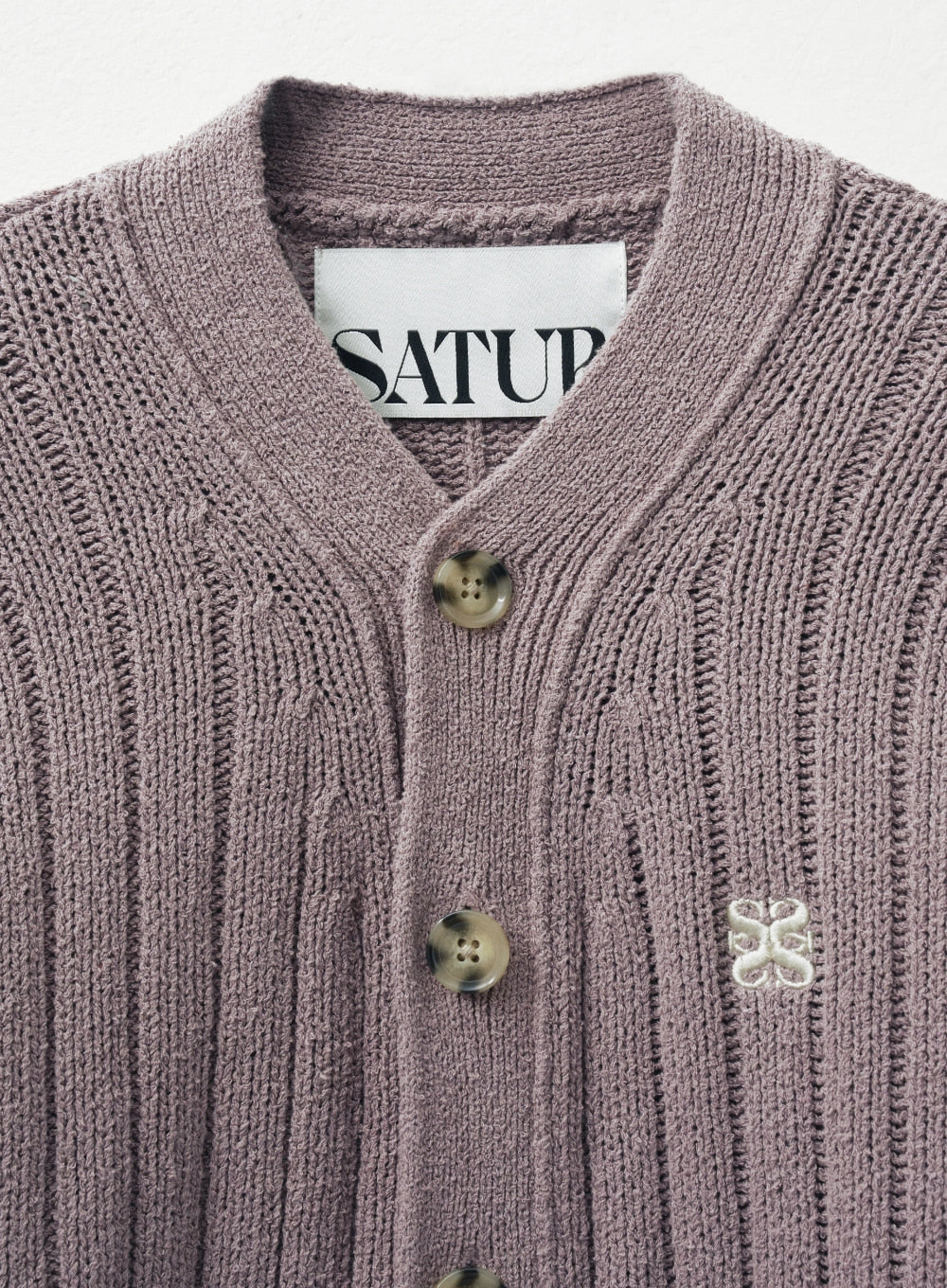 [satur] (W) Faro Over Size Boucle Cardigan - Vintage Purple
