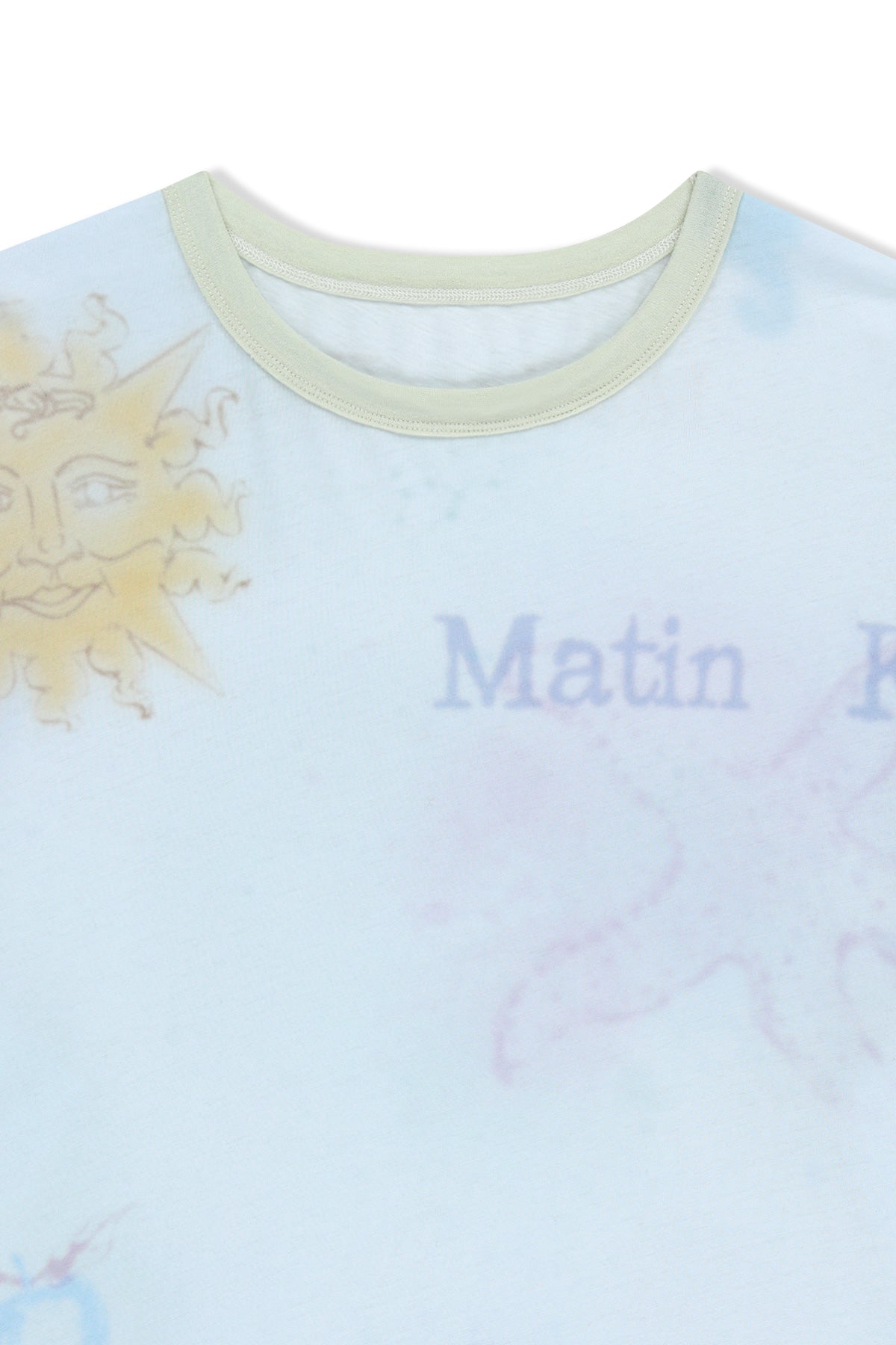 Matinkim Sketch Graffiti Over Fit Top IN Light Blue