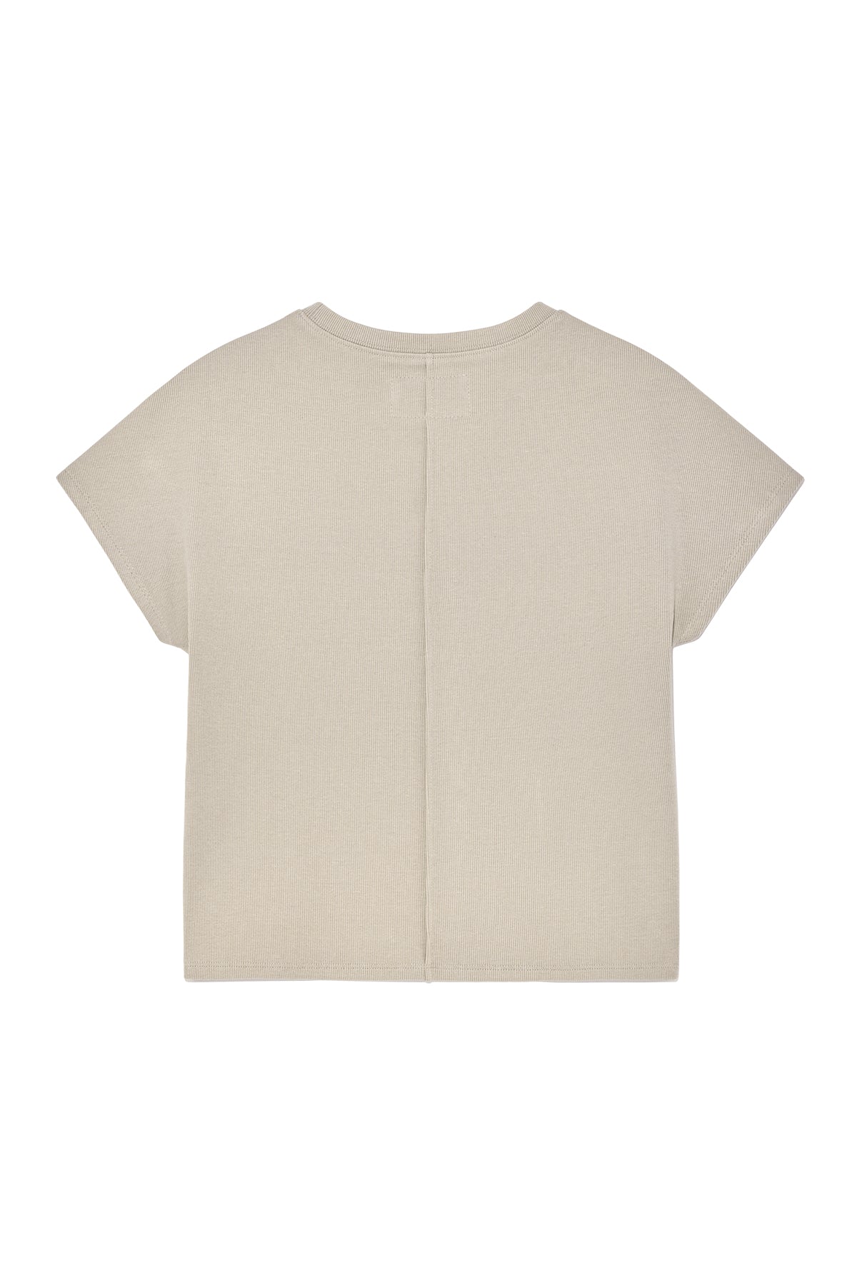 [matinkim] PINTUCK LAYERED SLIM CROP TOP IN LIGHT KHAKI
