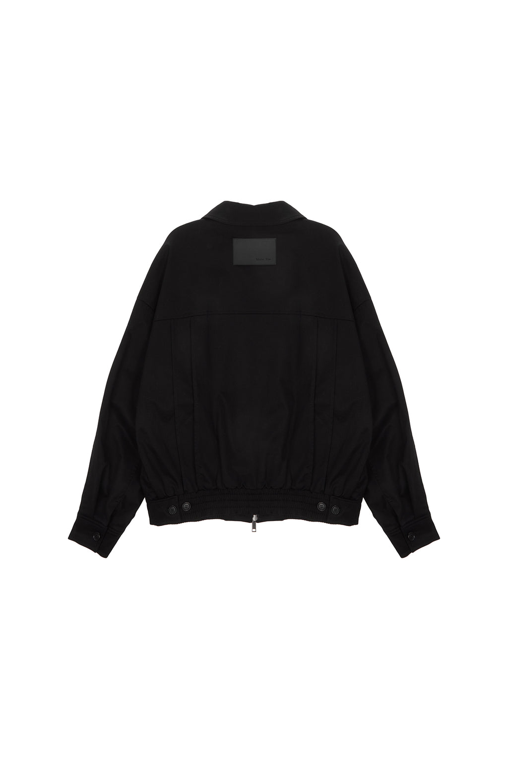 [matinkim] COTTON BLEND COLLAR RELAXED BOMBER JACKET IN BLACK