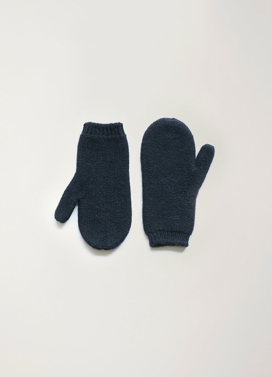 Nothing Written Alpaca knit mittens (Navy)