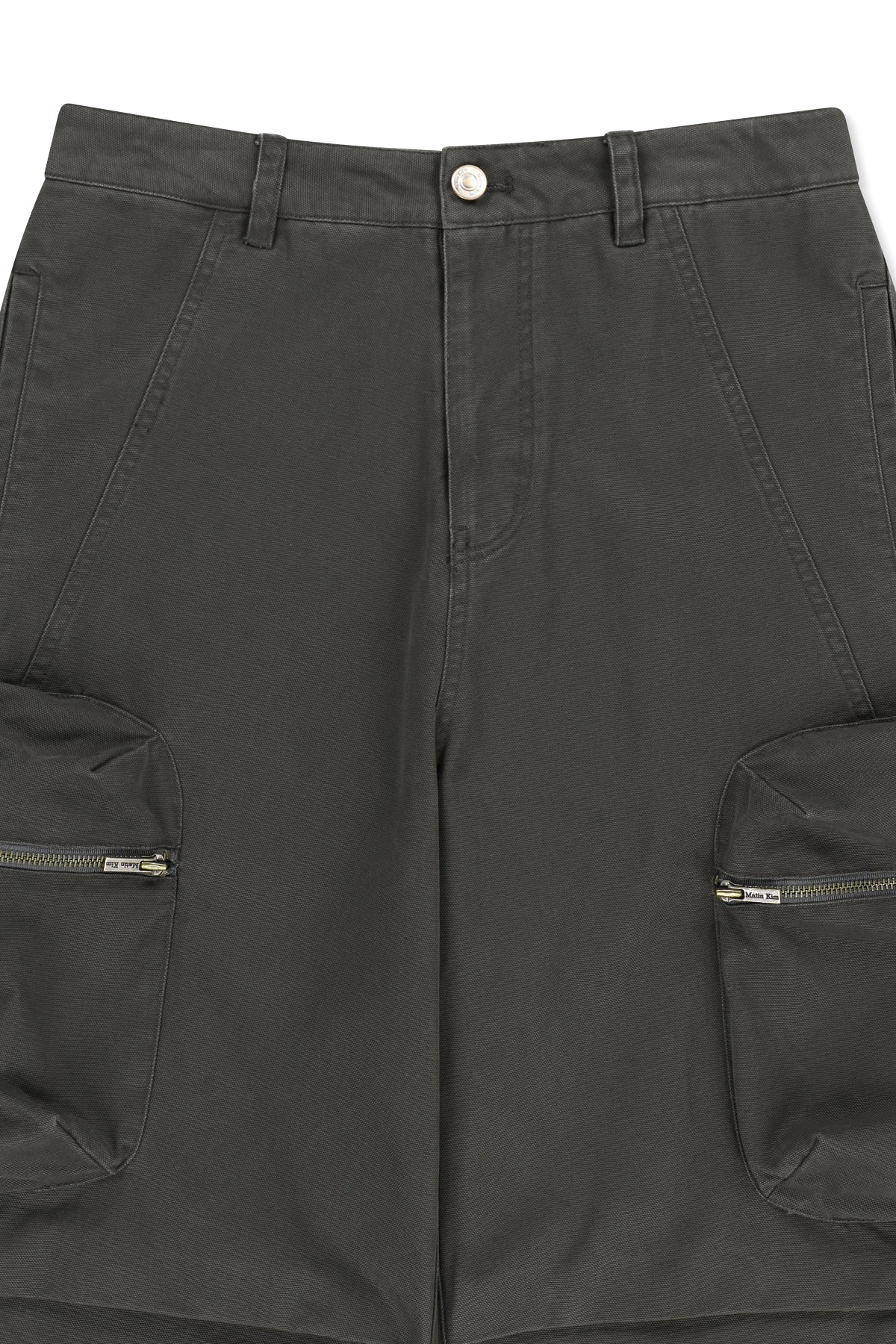 Matinkim Volume Tuck Cargo Pants IN Charcoal