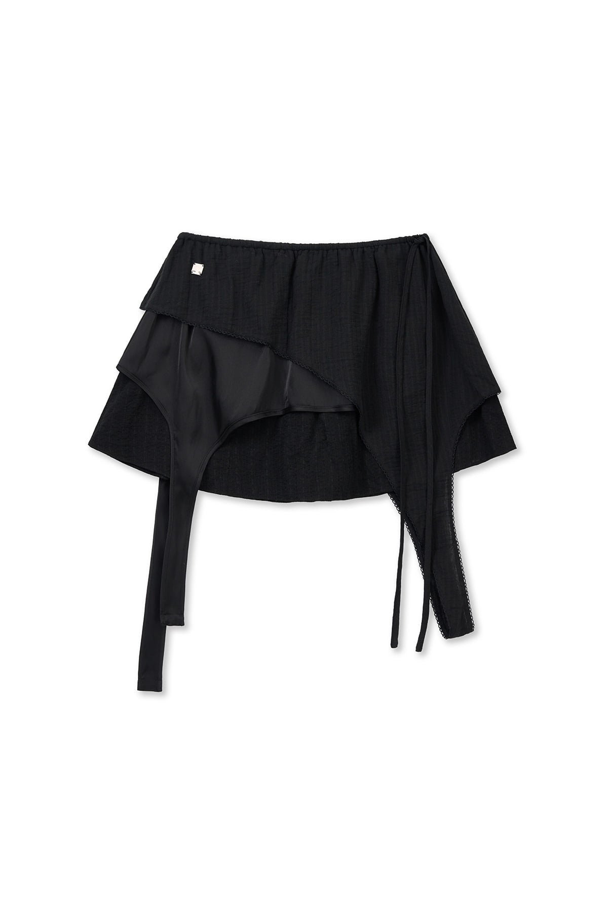 [matinkim] MULTI PANEL LAYERED SKIRT IN BLACK