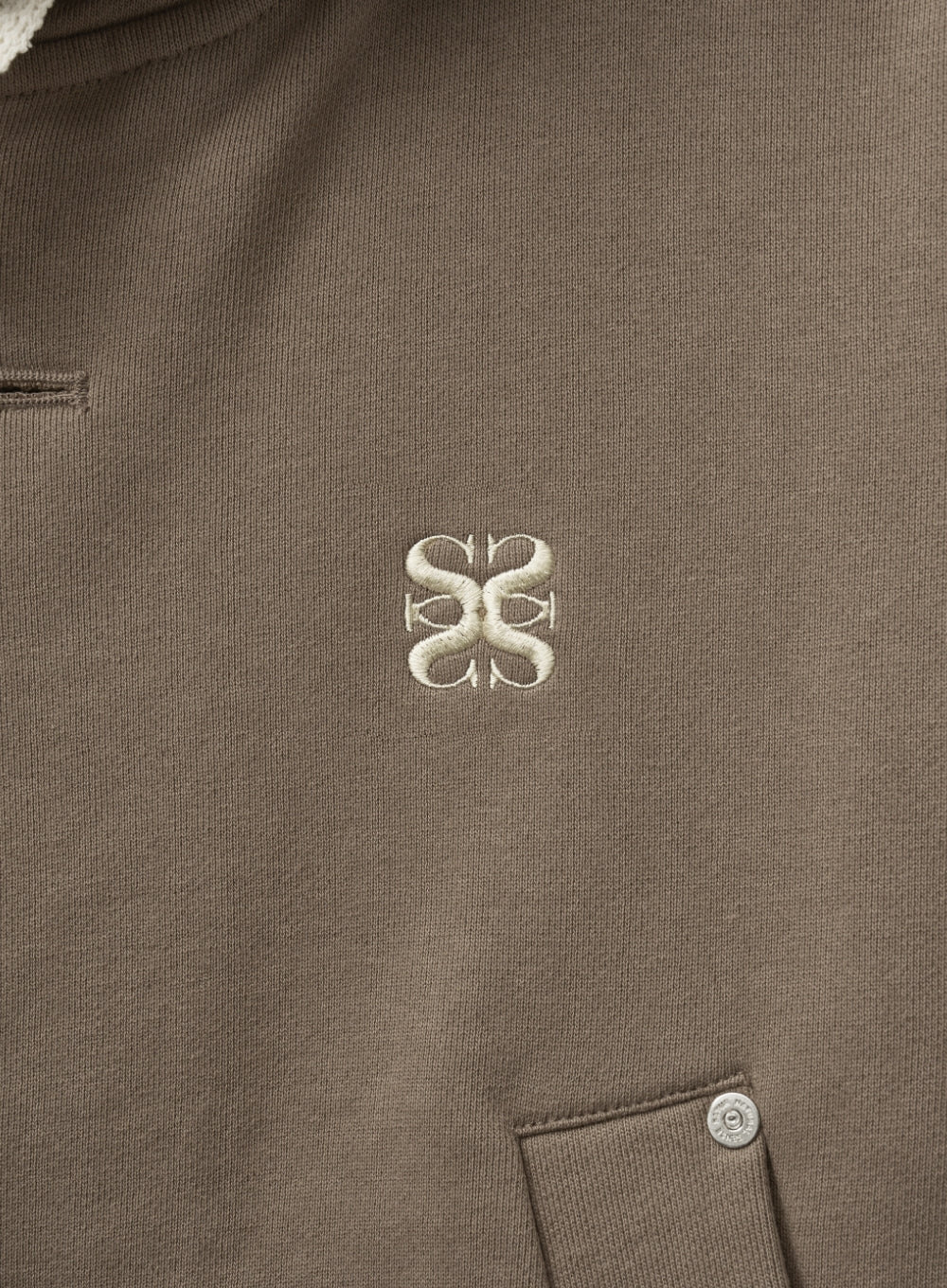 [satur] (W) Teo Cotton All Day Hood Zip-up - Brown