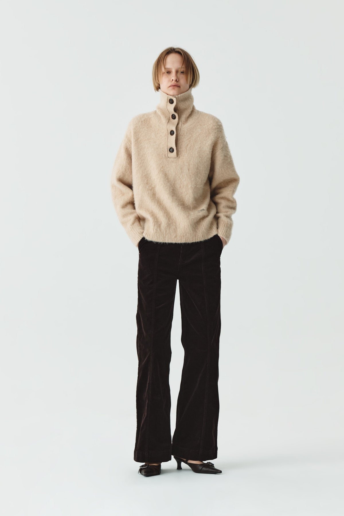 Matinkim Slim Boots Cut Corduroy Pants IN Brown