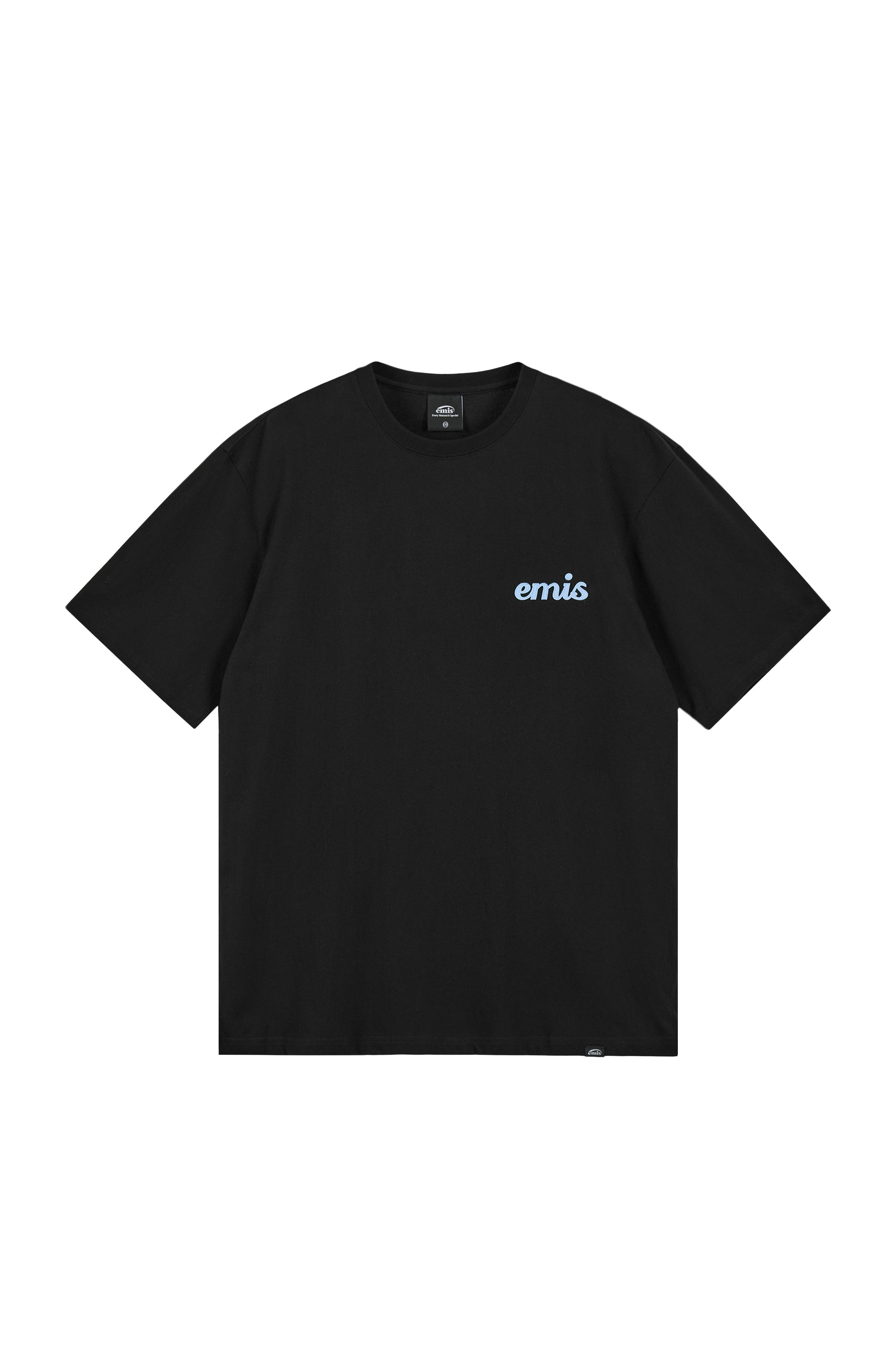 (UNISEX) APPLIQUE T-SHIRT-BLACK