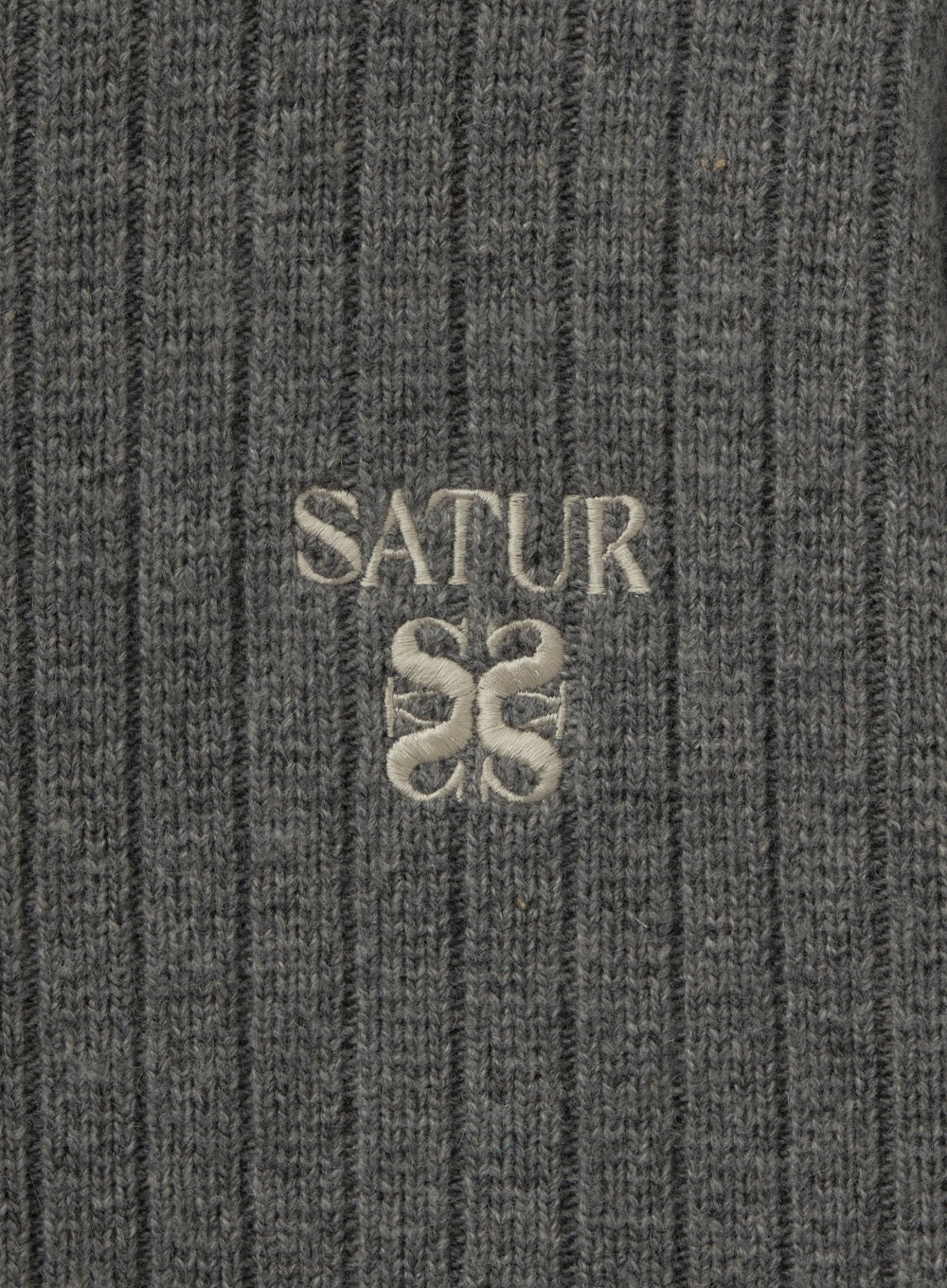 [satur] Faro Half Neck Knit Zip-up - Melange Gray
