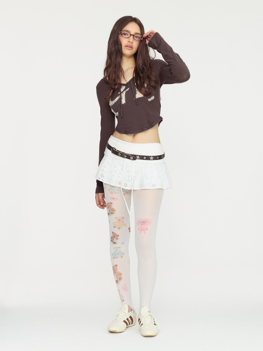 GLOWNY Naomi Belt Mini Skirt (White)