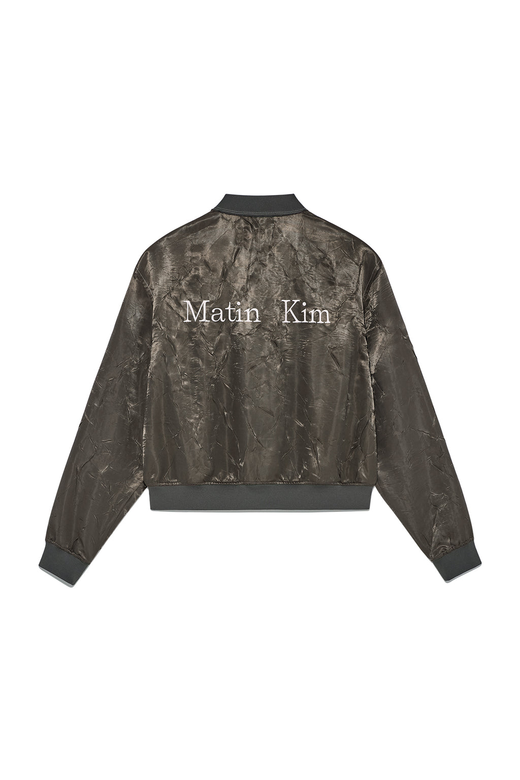 [matinkim] BACK LOGO CRINKLE BLOUSON FOR WOMEN IN KHAKI