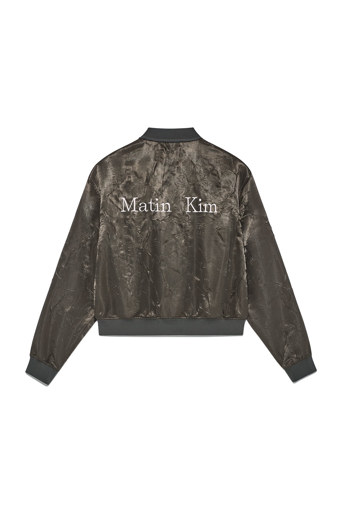 [matinkim] BACK LOGO CRINKLE BLOUSON FOR WOMEN IN KHAKI