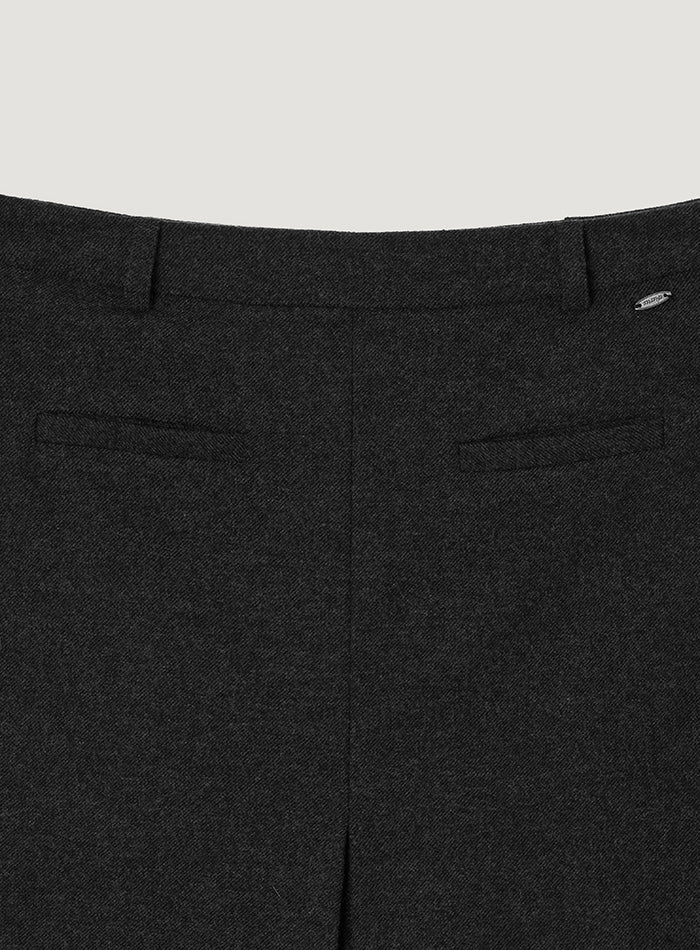 Mango Maniplease Reiny Wool Skirt Charcoal