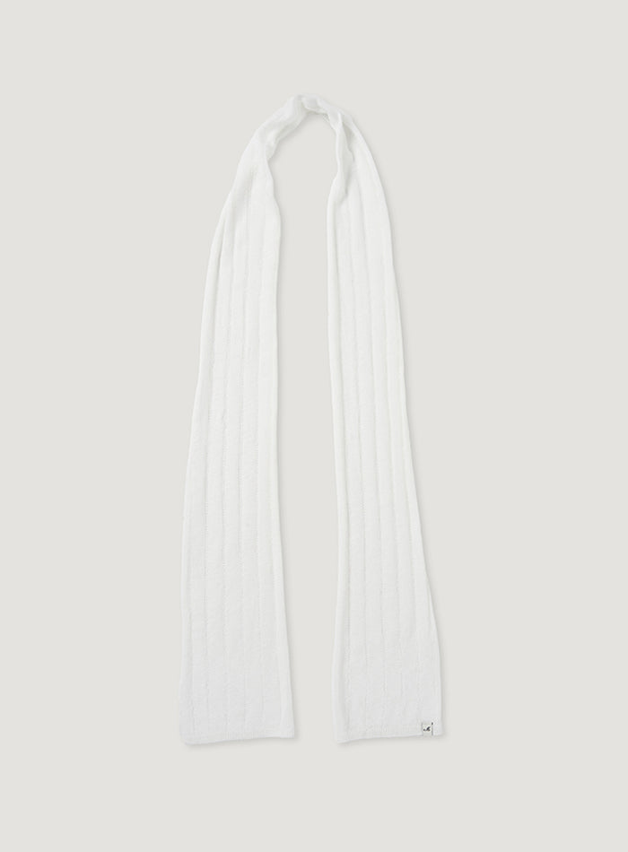 Mango Maniplease Baia Linen Scarf White