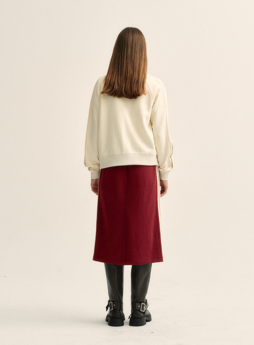 [satur] (W) Lawton Midi Skirt - Burgundy