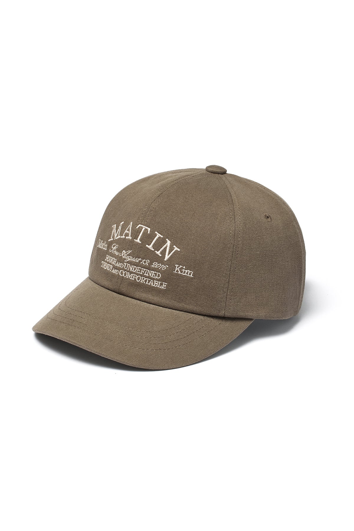 [matinkim] LETTERING FLAT BRIM CAP IN KHAKI