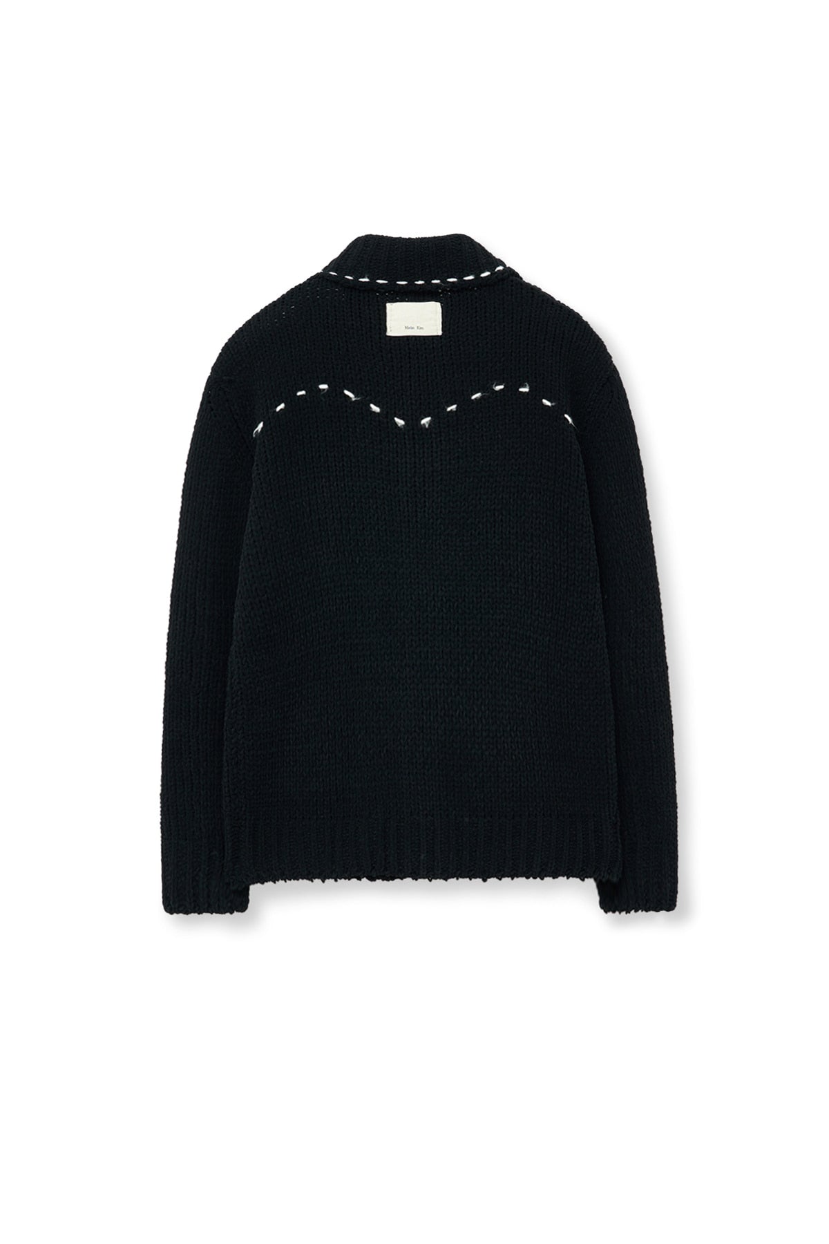 [matinkim] HANDMADE COLLAR KNIT CARDIGAN FOR MEN IN BLACK