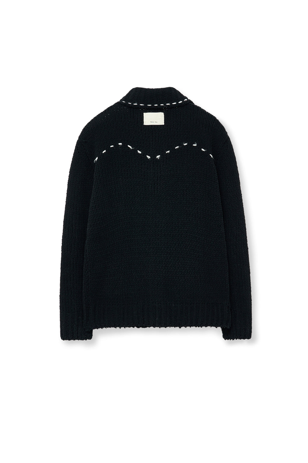 Matinkim Matin Kim Handmade Collar Knit Cardigan For Men IN Black
