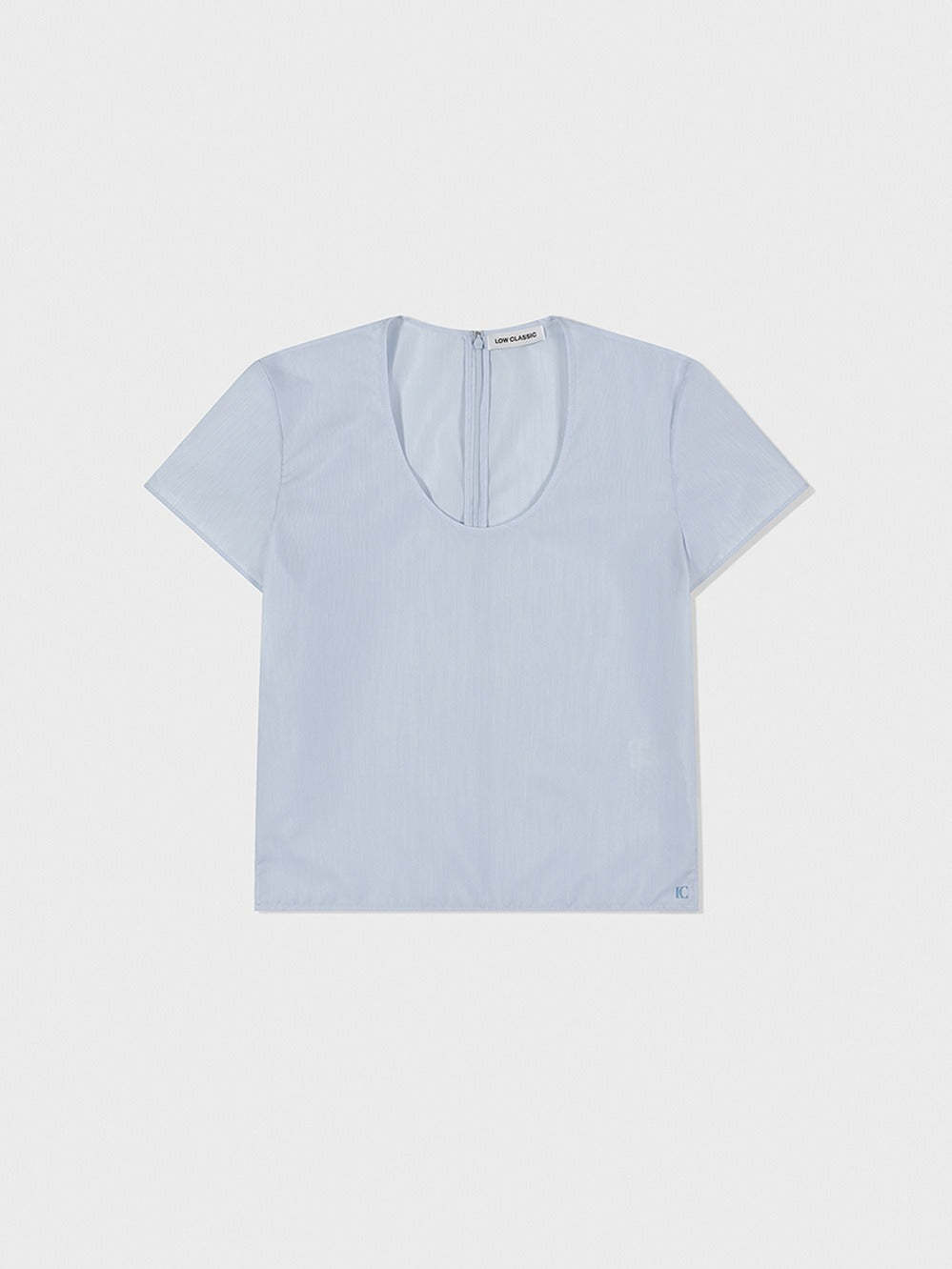 Low Classic U-Neck Logo Blouse Light Blue