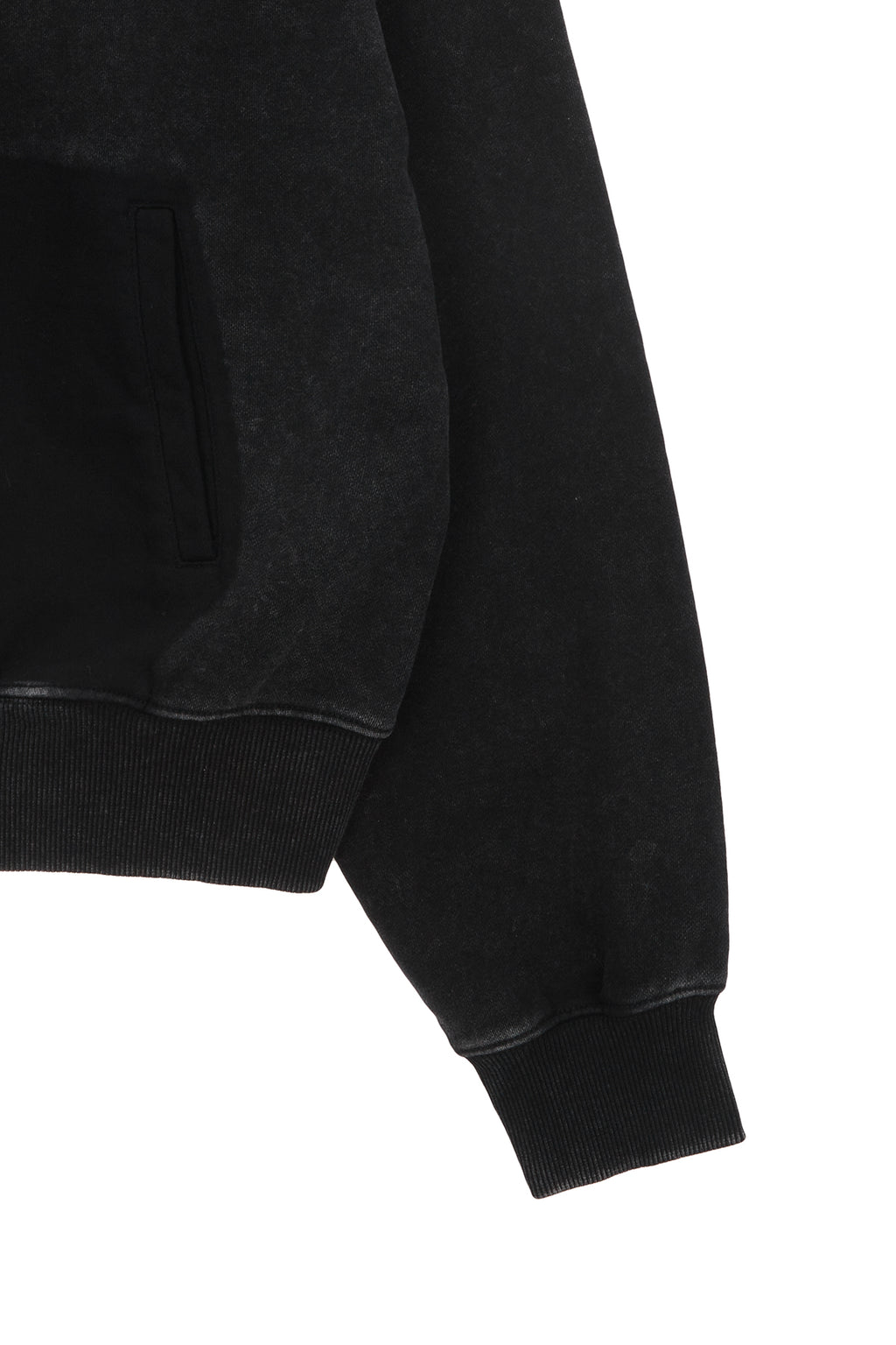 Matinkim Pigment Dying Logo Hoody Zip UP IN Black