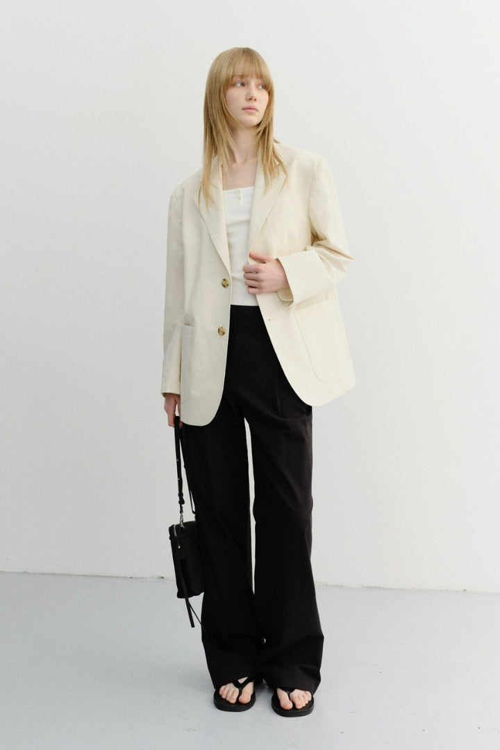 Dunst Unisex Classic Linen Jacket Cream