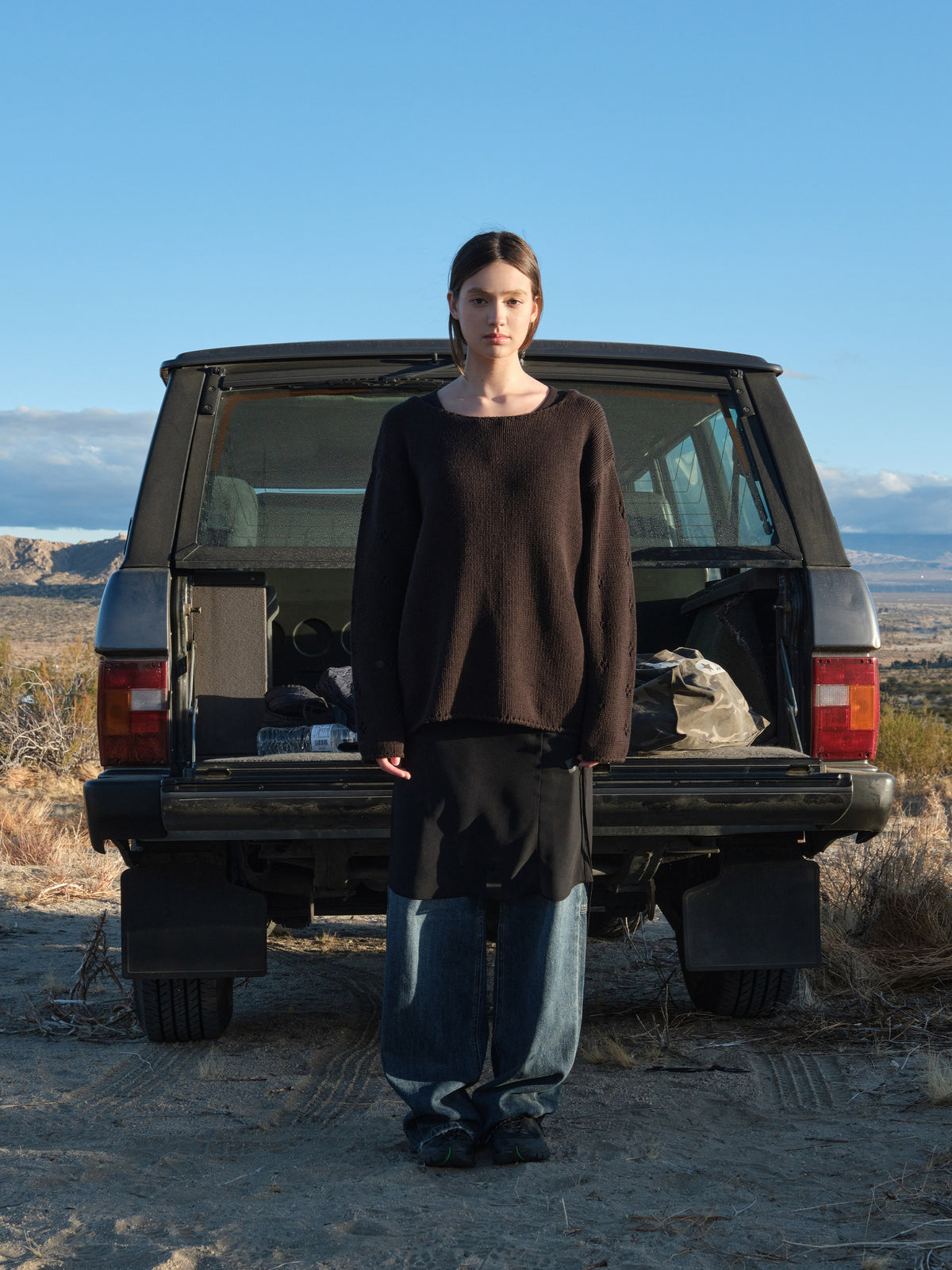 Low Classic Pointelle Sweater Black