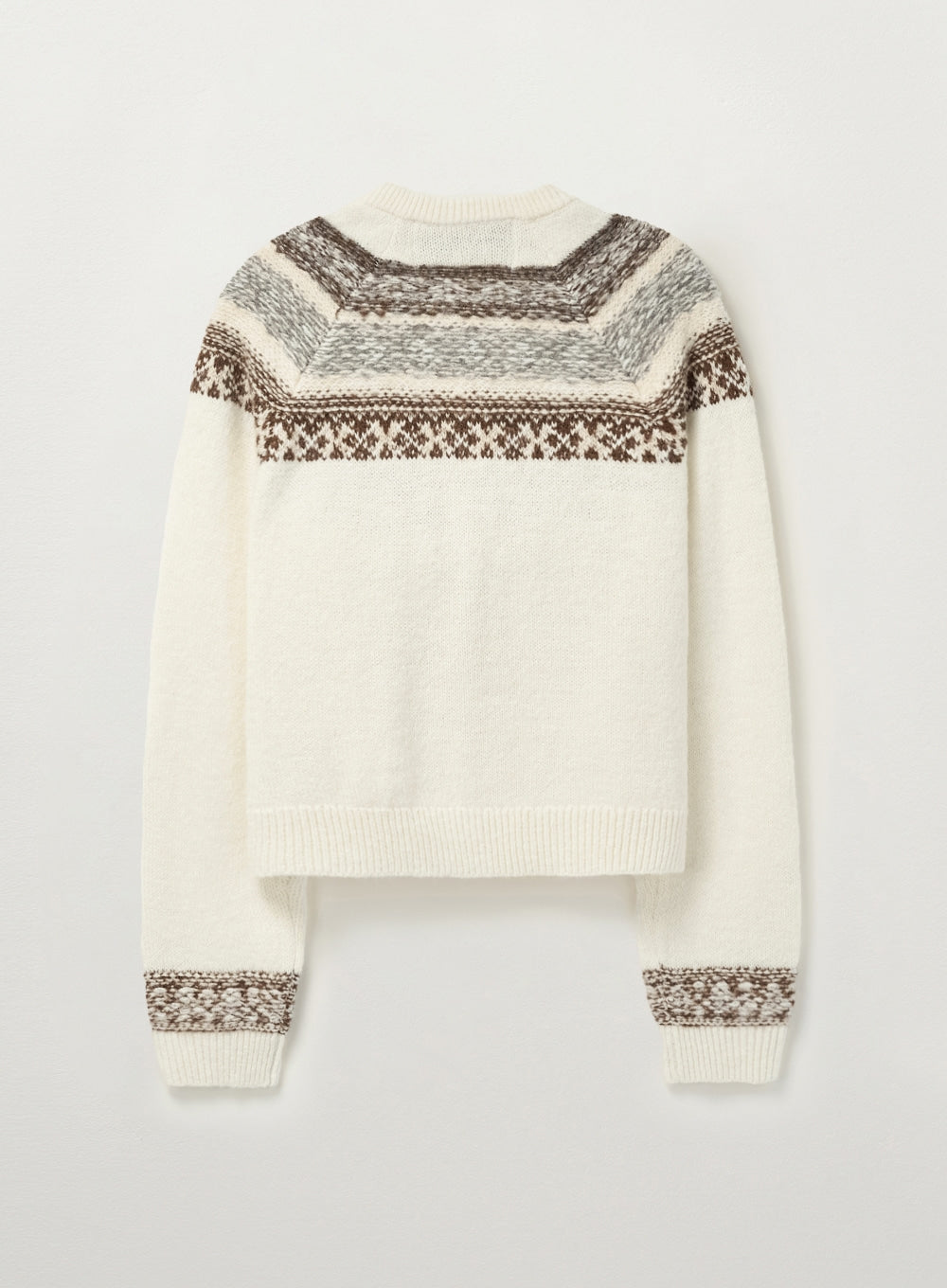 [satur] (W) Nordic Reverse Knit Cardigan - Natural Beige