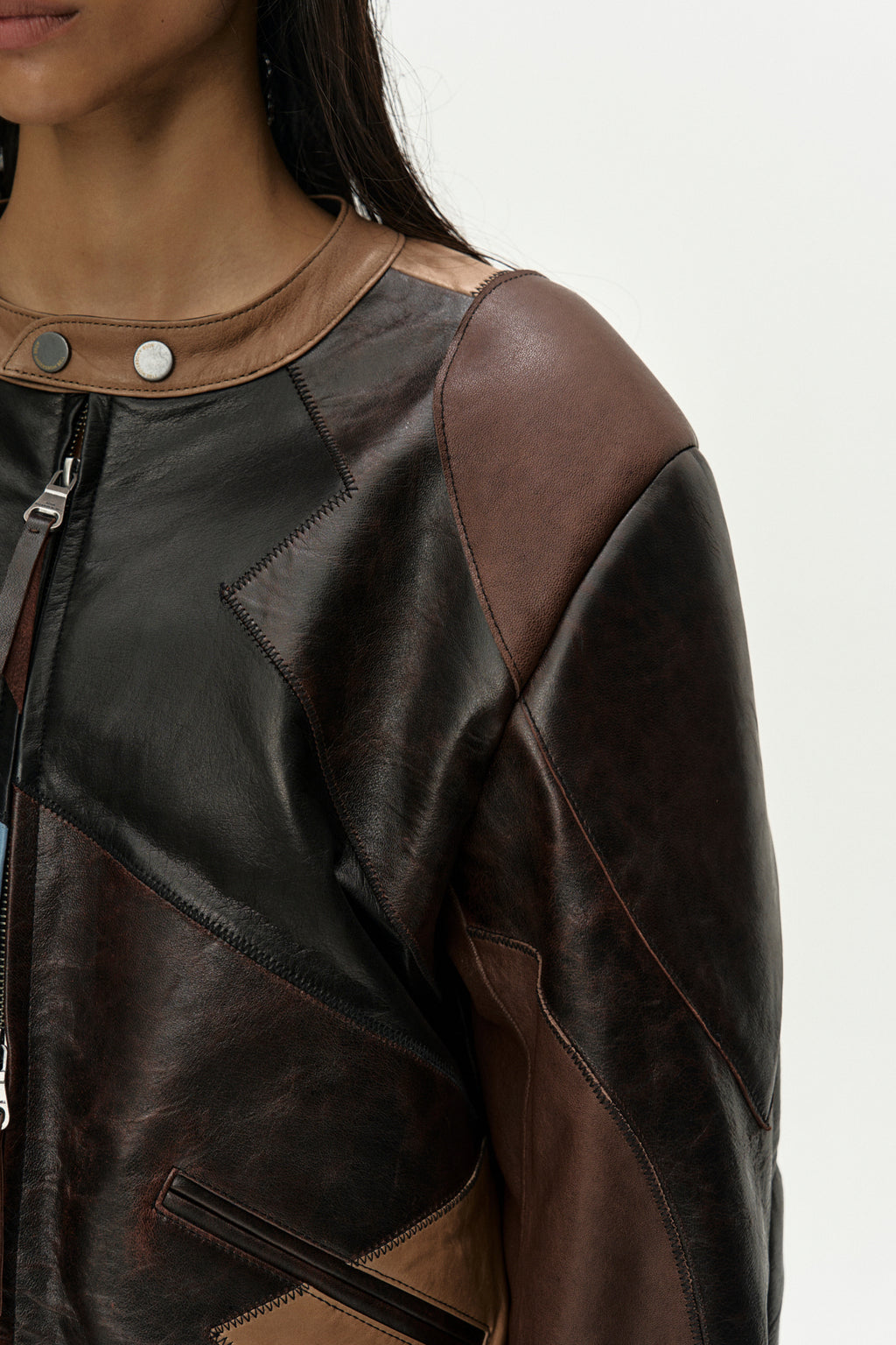 Andersson Bell Leather Patchwork Biker Jacket