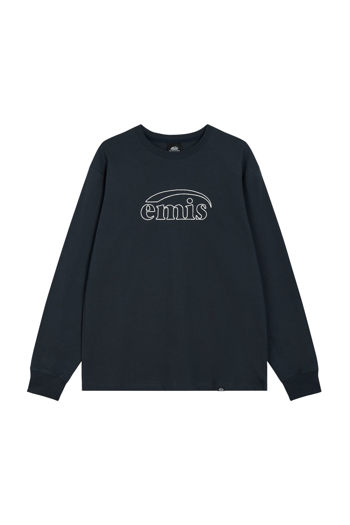 Emis Long Sleeve Chain Stitch T-Shirt-Navy