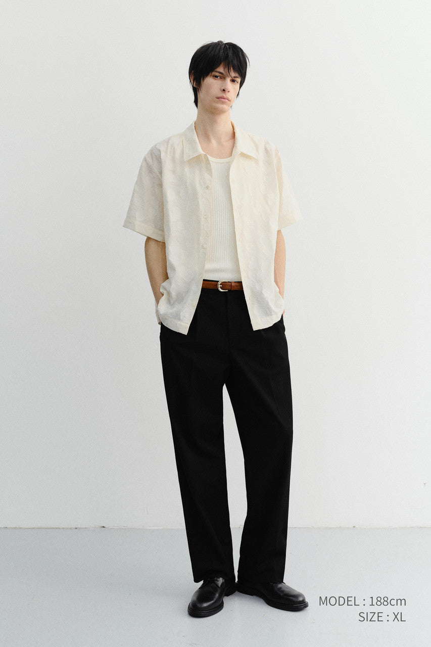 Dunst Unisex Holiday Jacquard Shirt Cream Jacquard