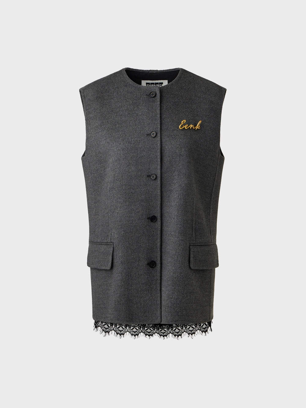 EENK Brooch Classic Handmade Vest - Melange Gray