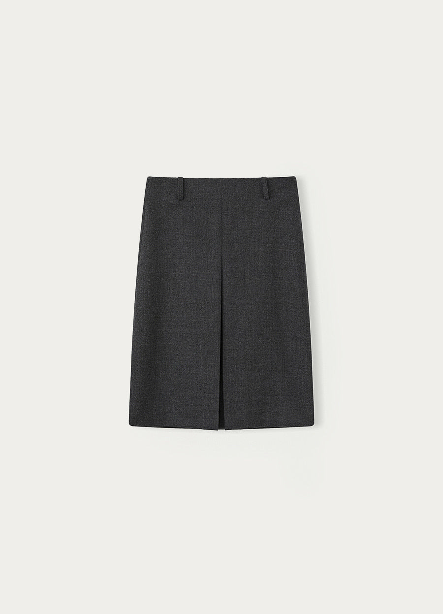 Nothing Written Lune a-line wool skirt (Charcoal) (Pre-order, ships from Oct 27)