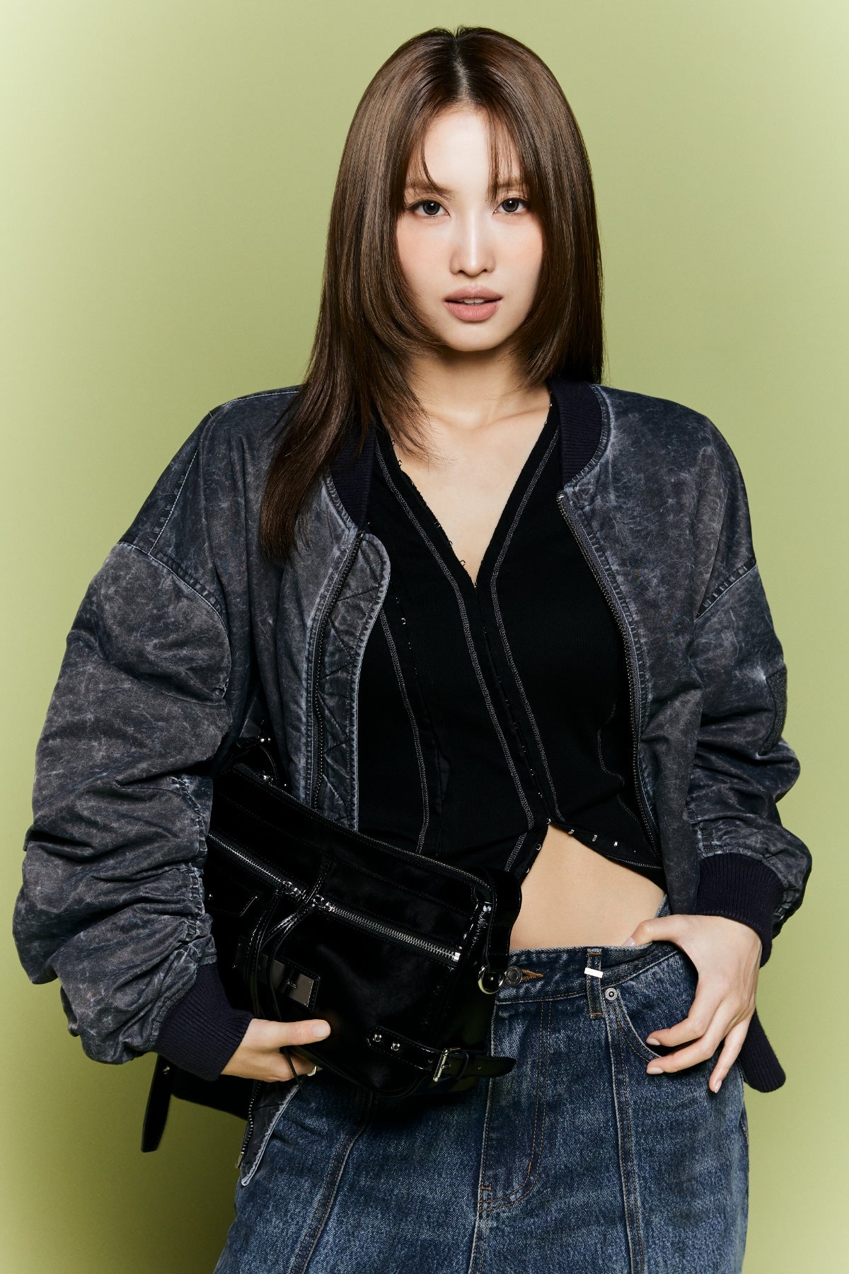 Matinkim Pigment Coated Back Logo Jumper IN Charcoal