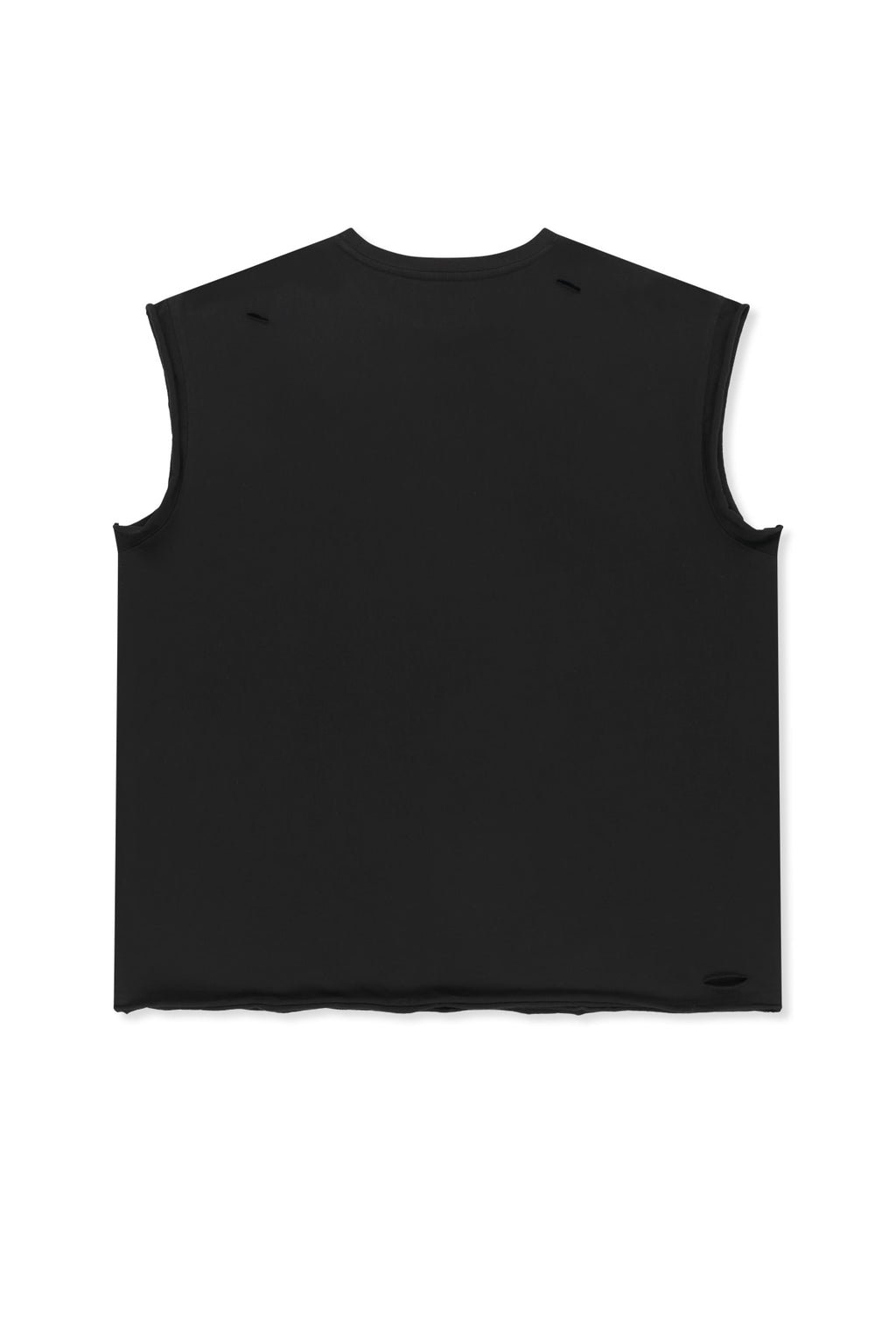 Matinkim Raw Edge Cut Out Sleeveless Top For Men IN Black