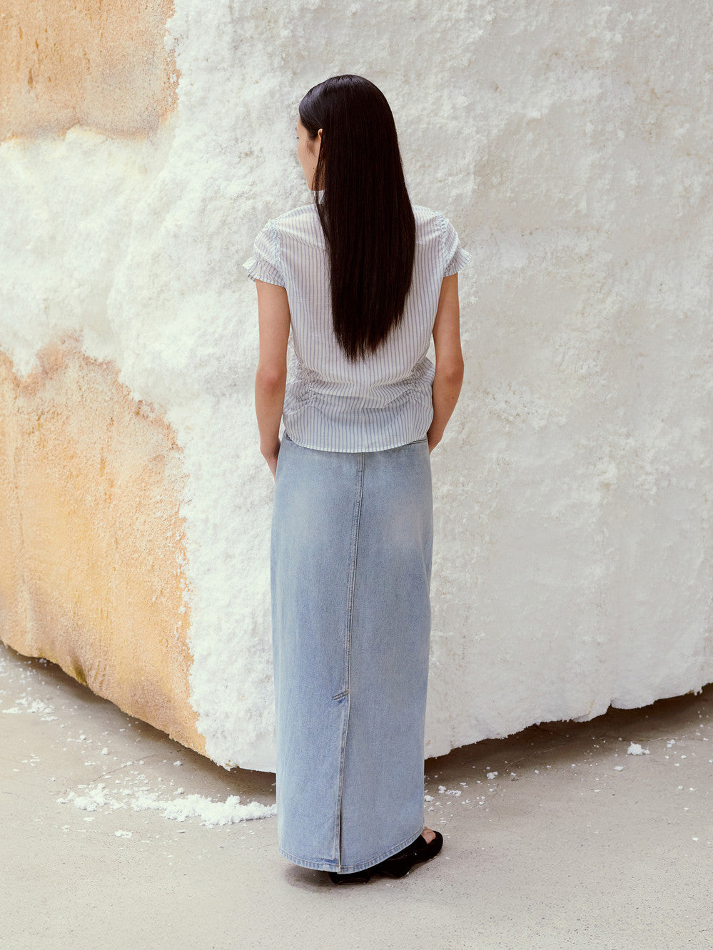 [Low Classic] Wrinkle Half Sleeve Shirt_Stripe