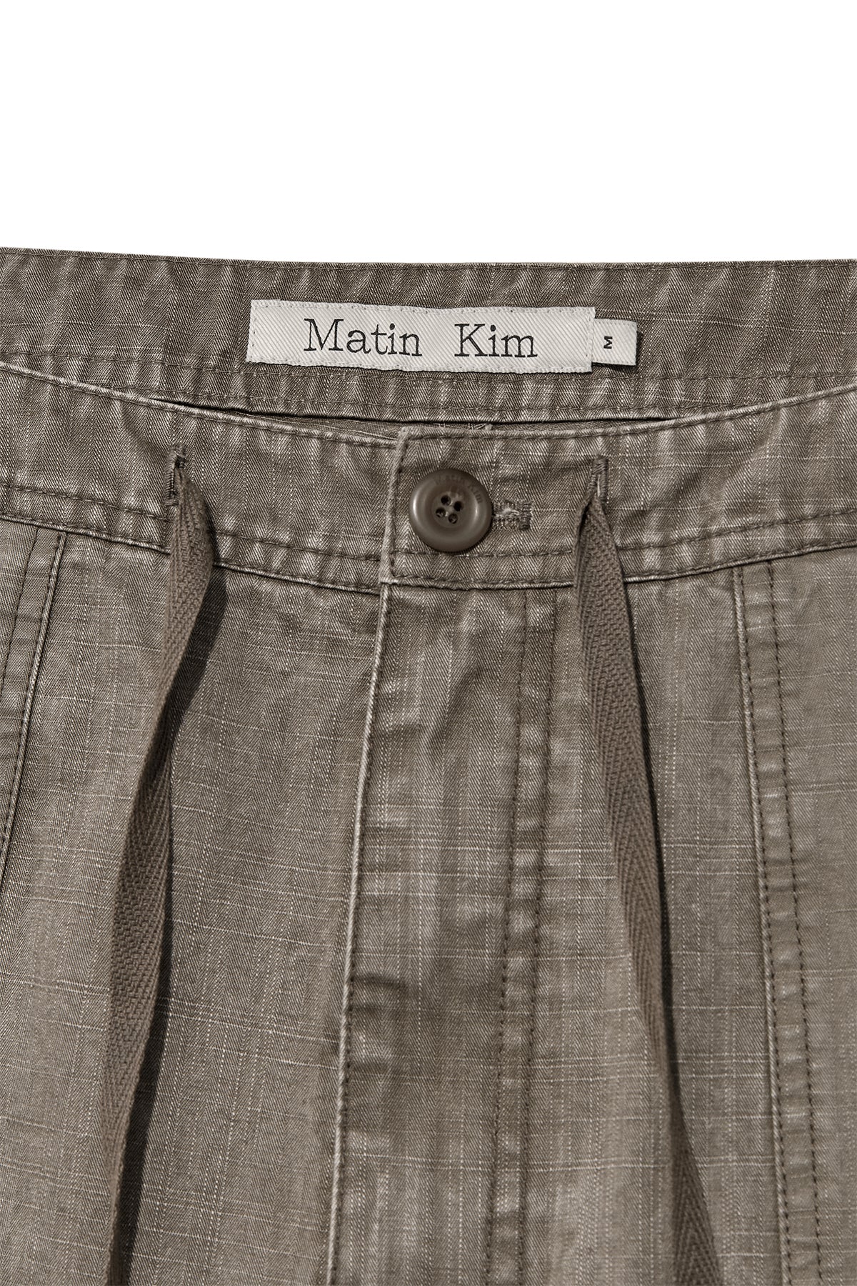 [matinkim] PATCH POINT WASHED COTTON PANTS IN BROWN