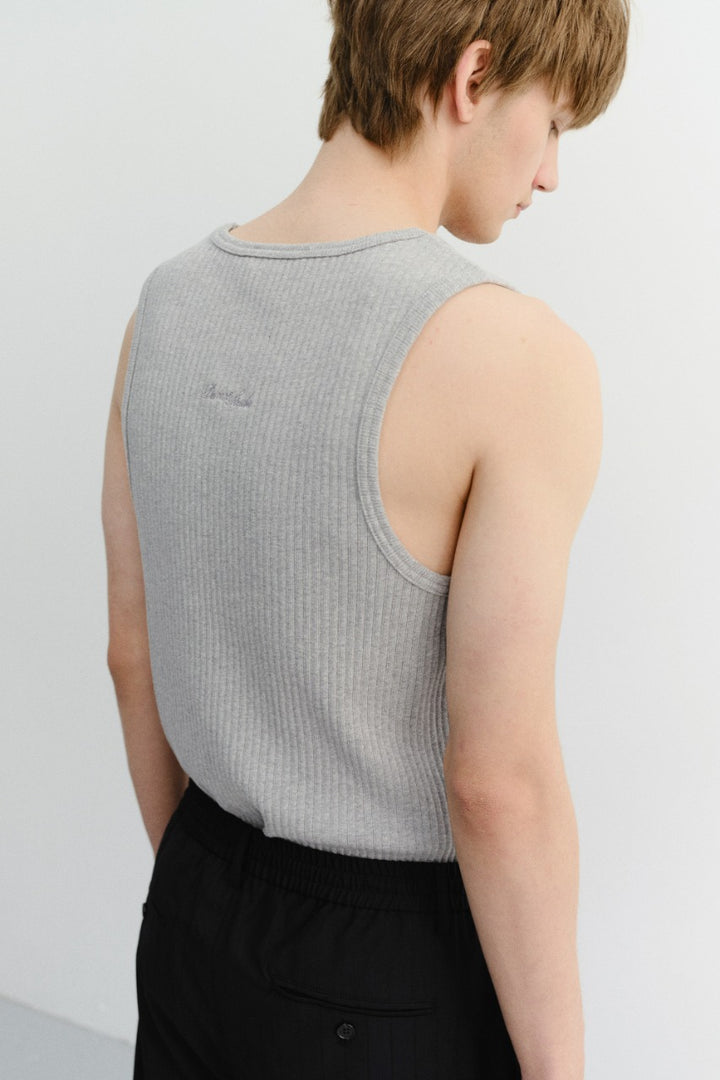 Dunst Relaxed Sleeveless Top Melange Grey