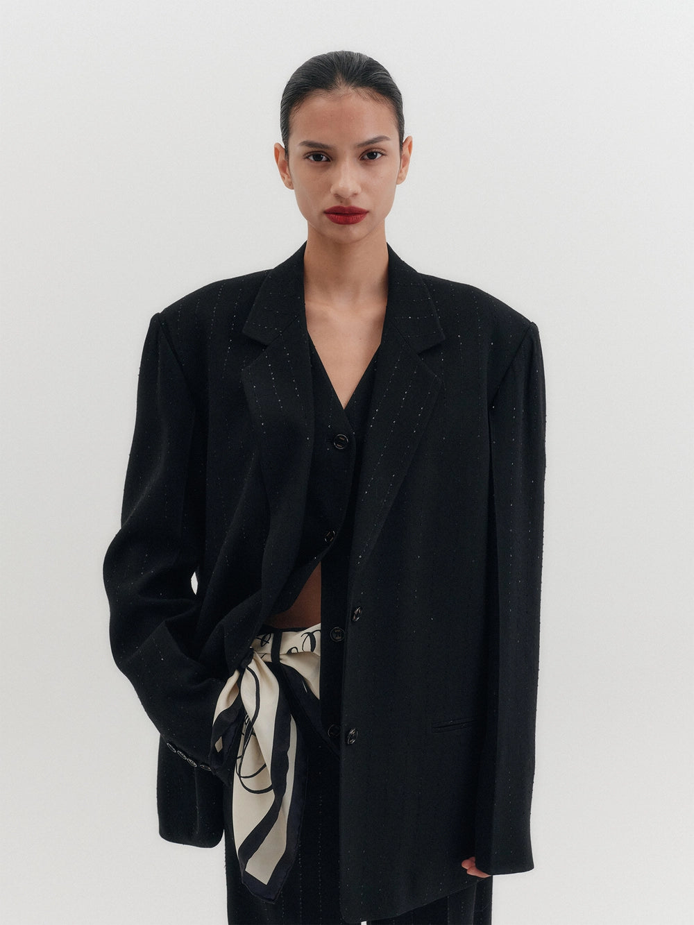 EENK Best Layered Single Blazer - Black