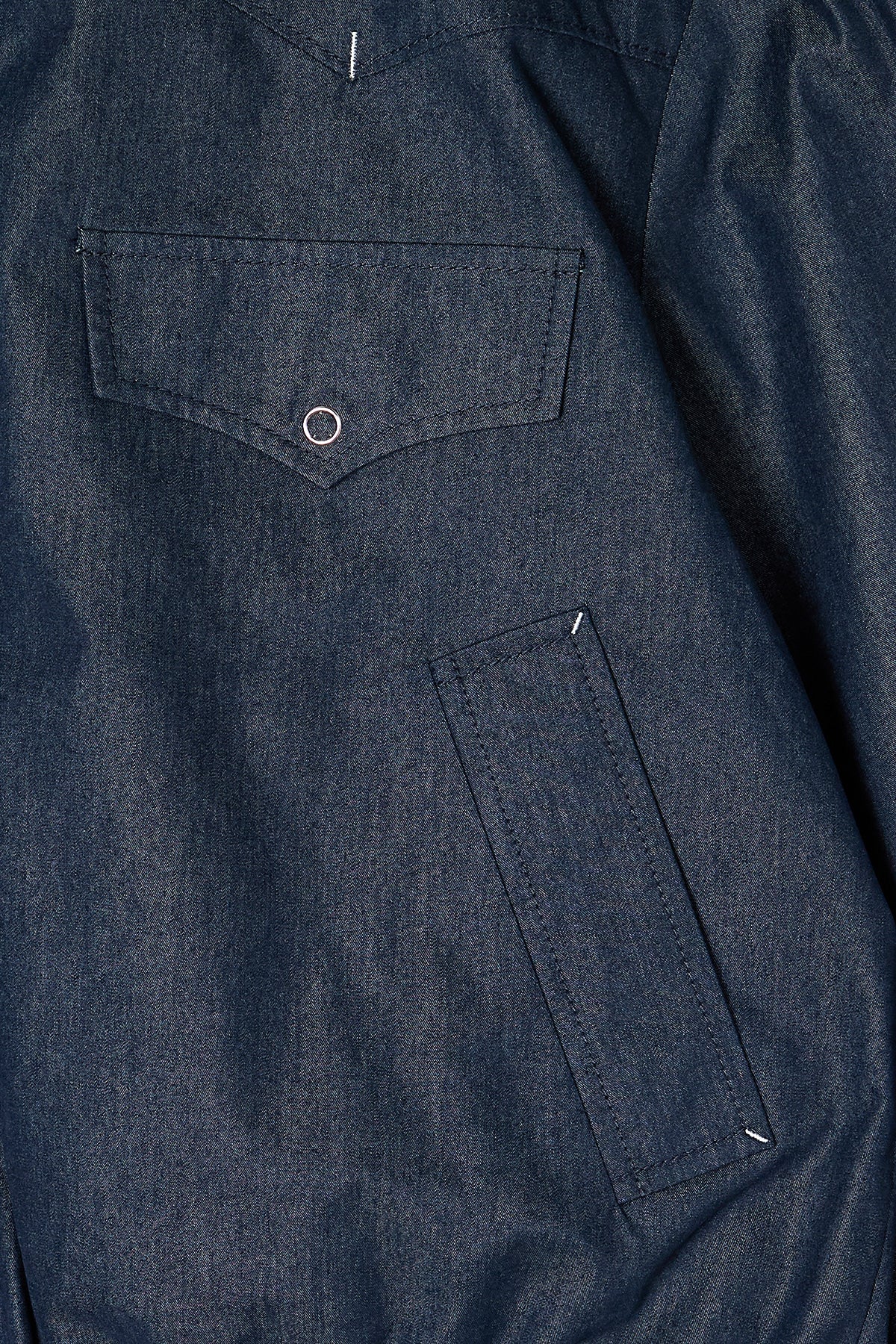 [matinkim] WESTERN DETAIL DENIM LIKE BLOUSON IN NAVY