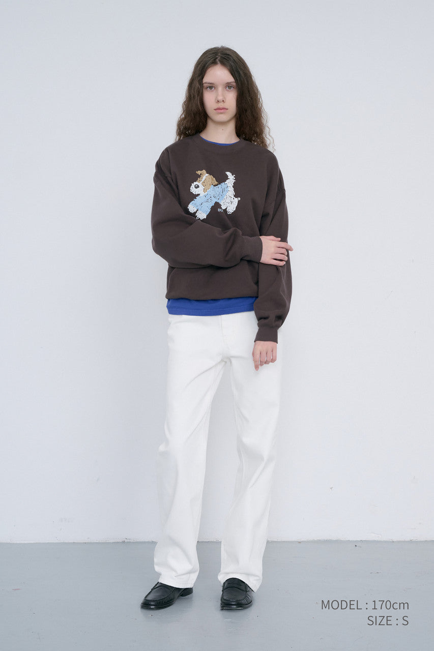 Dunst Unisex Puppy Sweatshirt Brown