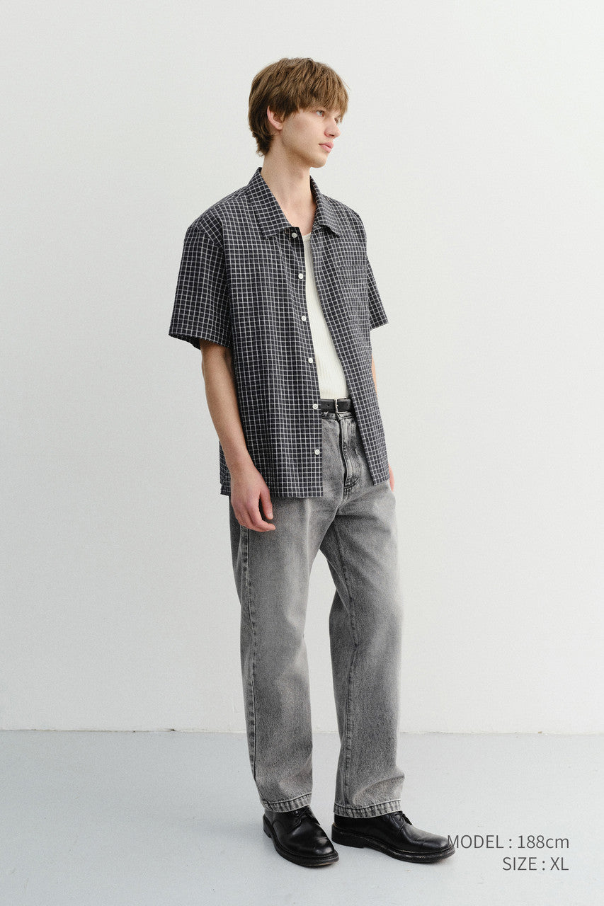 Dunst Unisex Checked Pajama Shirt Black Check