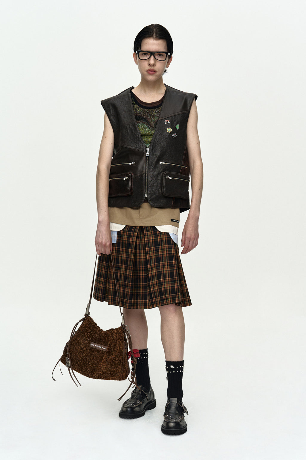 Andersson Bell Double Layered Pleats Skirt