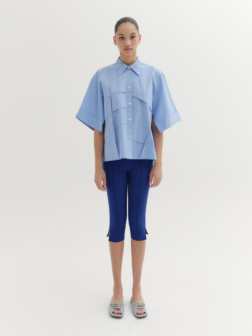 EENK Panel Detail Shirt - Light Blue