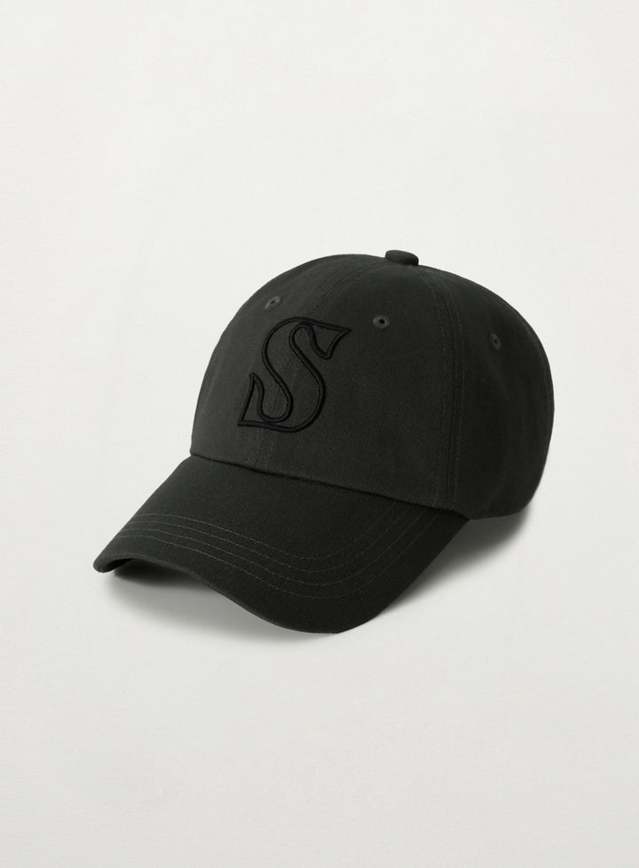 Satur S Logo Vintage Casual Ball Cap - Charcoal