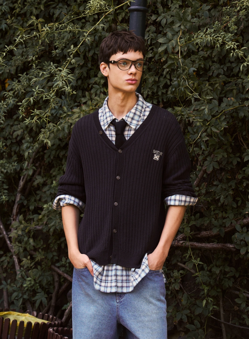 Satur Faro Linen Cardigan - Black