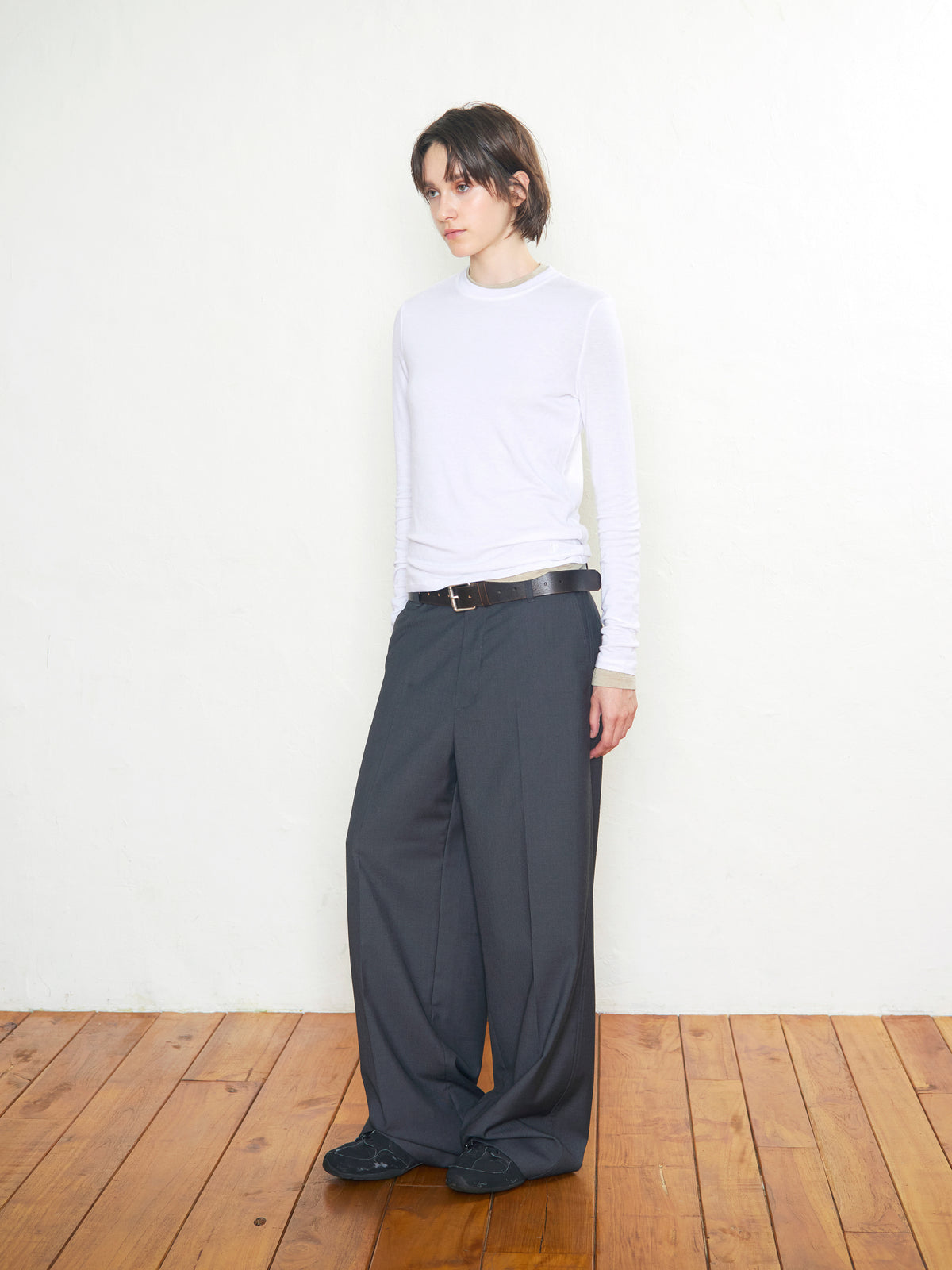Low Classic Lc Wool Jersey T-Shirt Off White