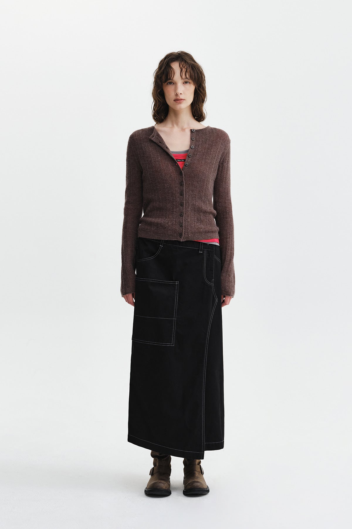 Matinkim Big Pocket Long Wrap Skirt IN Black