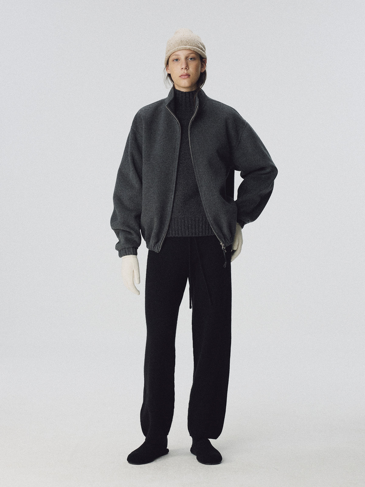 Nothing Written Plaza zip blouson (Dark gray) (Pre-order, ships from Oct 30)