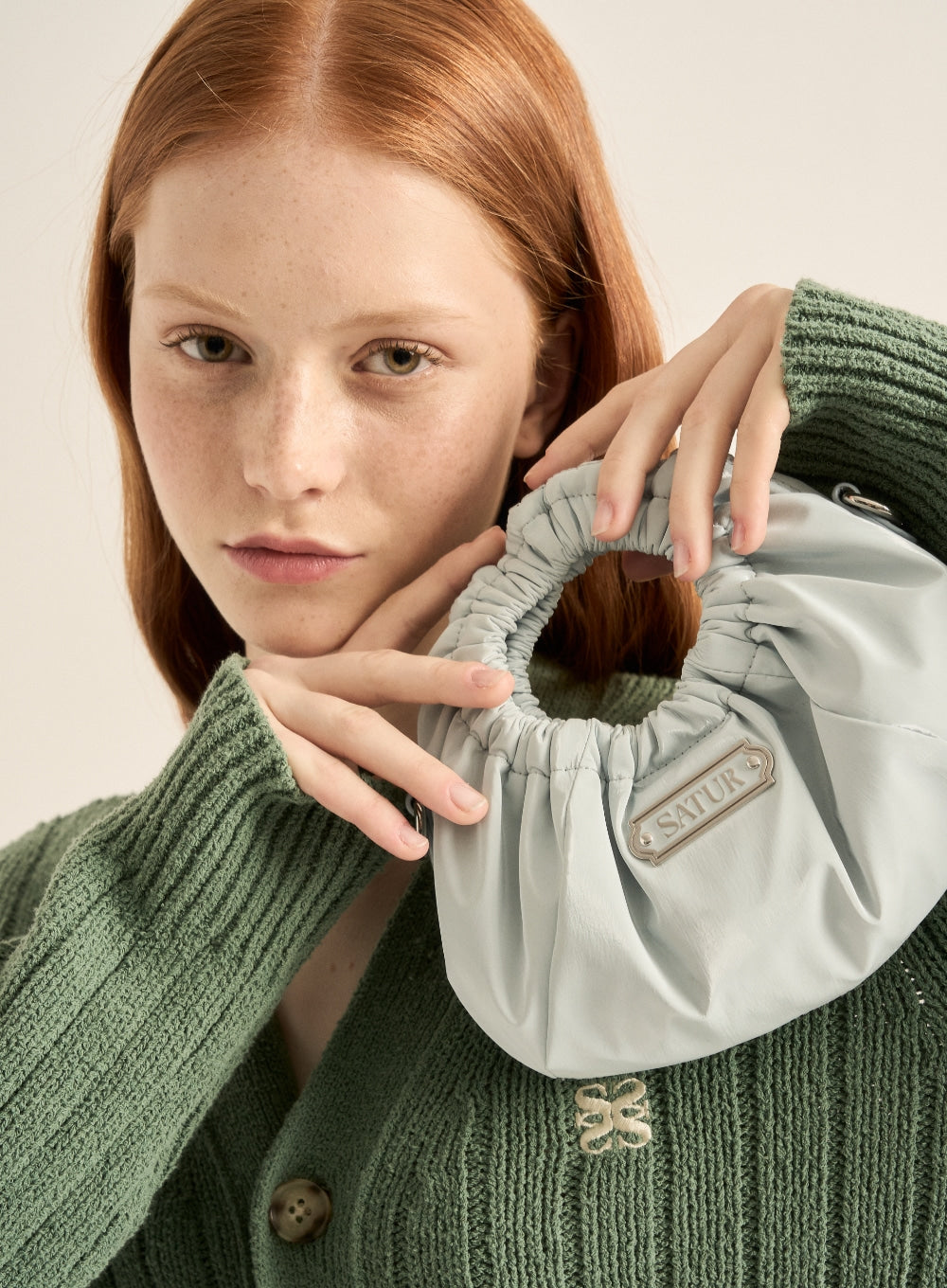 [satur] Scrunchie Mini Tote & Cross Bag - Sky Blue